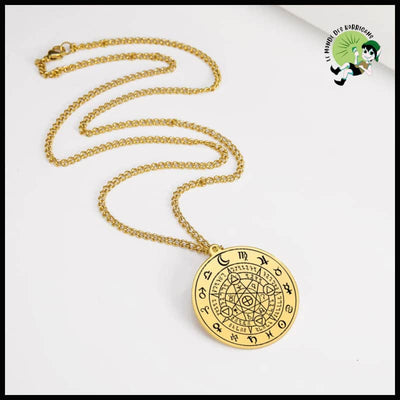 Collier Pendentif Talisman de Sorcellerie en Acier Inoxydable pour Hommes et Femmes - Colliers avec pendentifs