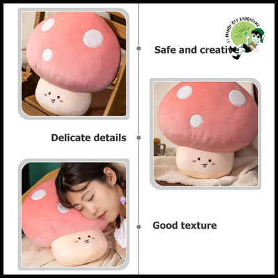 Coussin Champignon Peluche Adorable - A - Coussins et couvertures avec des motifs de champignons