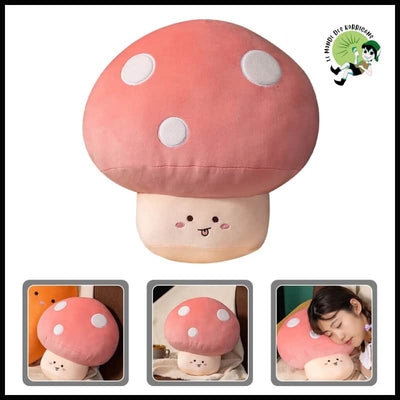 Coussin Champignon Peluche Adorable - A - Coussins et couvertures avec des motifs de champignons