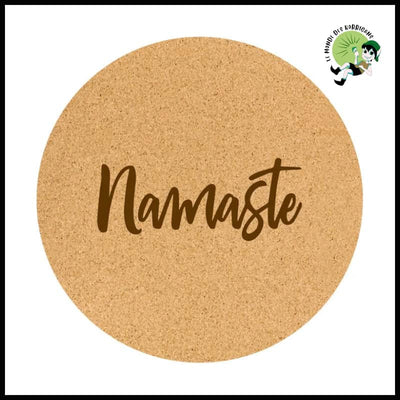 Coussin de Méditation en Liège Naturel - Namaste / Diamètre 68cm - Coussins méditation avec motifs naturels