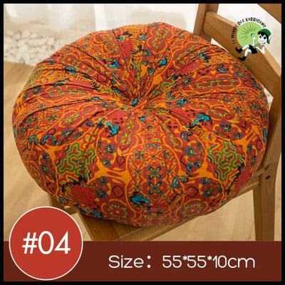 Coussin de Méditation Marocain Rond/Square en Coton Épais - 55x55cm 1 Rond / A - Coussins méditation avec motifs