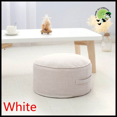 Coussin de Méditation Rond en éponge Haute Résistance - Blanc - Coussins méditation avec motifs naturels