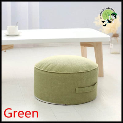 Coussin de Méditation Rond en éponge Haute Résistance - Vert - Coussins méditation avec motifs naturels