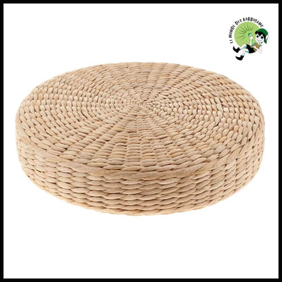 Coussin de Méditation Ronde en Paille - 30 X 5cm - Coussins méditation avec motifs naturels