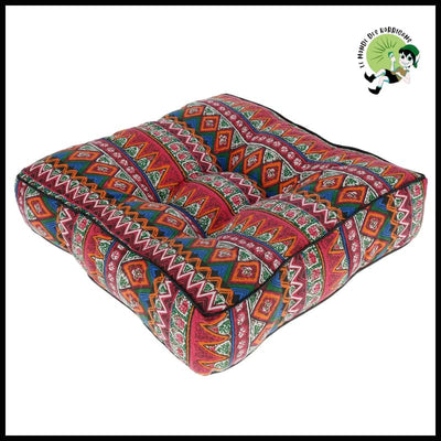 Coussin de Méditation Style Ethnique Plus Épais - 1pc Rouge - Coussins méditation avec motifs naturels