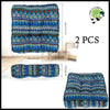 Coussin de Méditation Style Ethnique Plus Épais - 2pcs Bleu - Coussins méditation avec motifs naturels