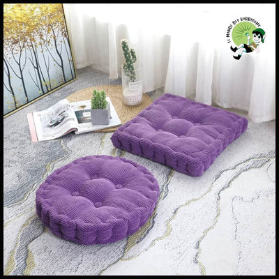 Coussin de Siège Épais pour Balcon Tatami Méditation Sol Salon - Violet / 60X60cm Carré - Coussins méditation