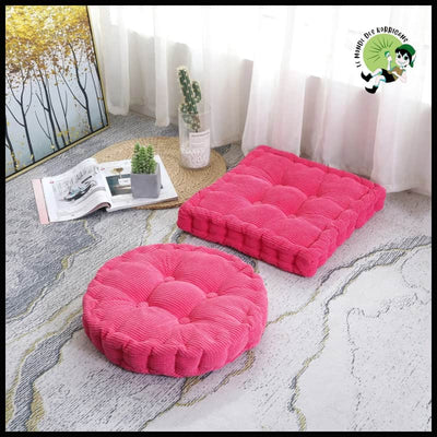 Coussin de Siège Épais pour Balcon Tatami Méditation Sol Salon - Rose Rouge / 60X60cm Carré - Coussins méditation