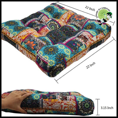 Coussin de Sol Bohémien Imprimé - Coussins méditation avec motifs naturels