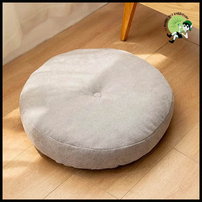 Coussin de Sol Rond pour Méditation et Yoga - Gris / 42cm - Coussins méditation avec motifs naturels