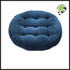 Coussin Rond de Méditation pour le Sol - Velours Côtelé Bleu / Diamètre 42cm - Coussins méditation avec motifs naturels