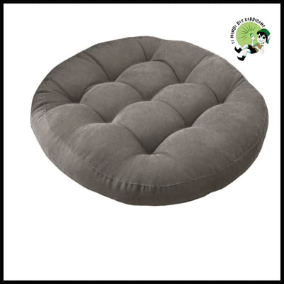 Coussin Rond de Méditation pour le Sol - Velours Côtelé Gris Clair / Diamètre 42cm - Coussins méditation