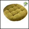 Coussin Rond de Méditation pour le Sol - Velours Côtelé Vert / Diamètre 42cm - Coussins méditation avec motifs naturels