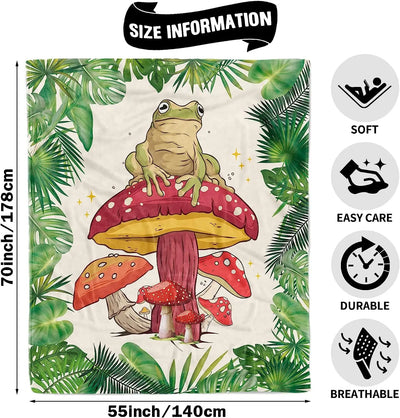 Couverture Champignons Peluche Flanelle - Coussins et couvertures avec des motifs de champignons