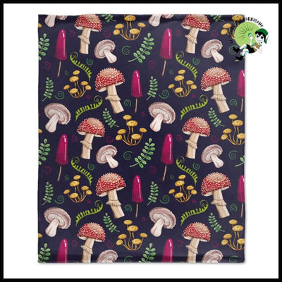 Couverture Rétro en Flanelle - Coussins et couvertures avec des motifs de champignons