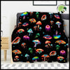 Couverture Vintage Champignons Botaniques Flanelle - 11 / 135x200cm-EU-Célibataire - Coussins et couvertures