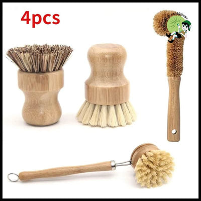 Ensemble de 4 Brosses Nettoyage Écologiques en Bois pour la Cuisine - 4pcs - douces nettoyer les champignons