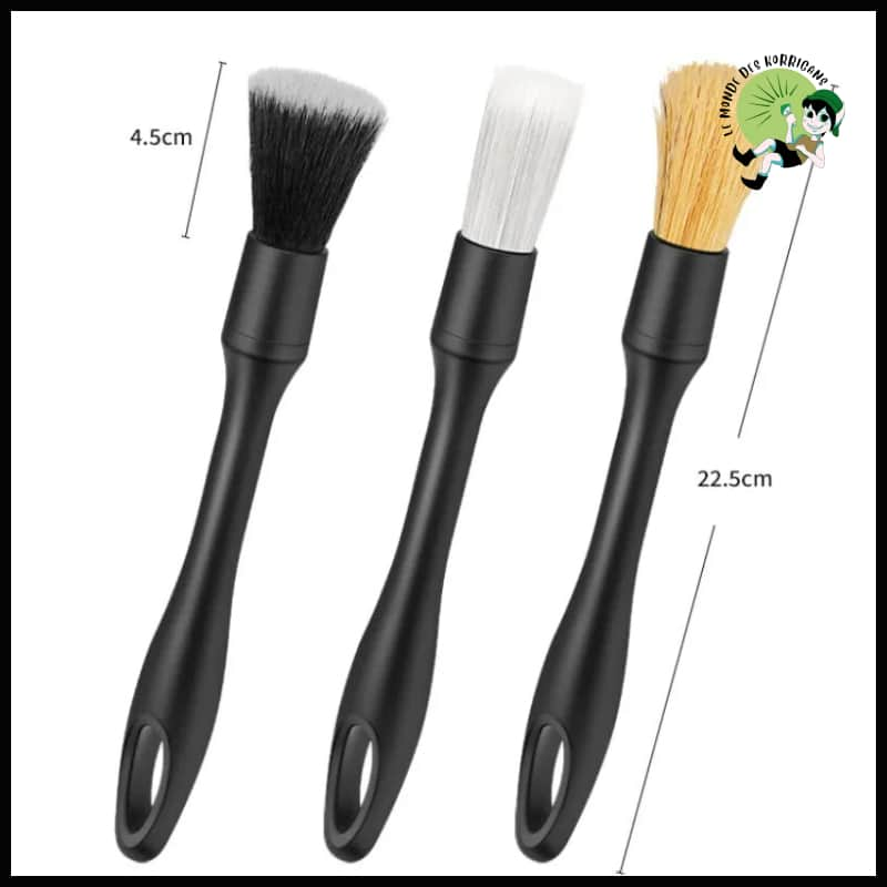 Ensemble de Brosses Détaillant avec Poils Synthétiques - 3pcs - douces pour nettoyer les champignons