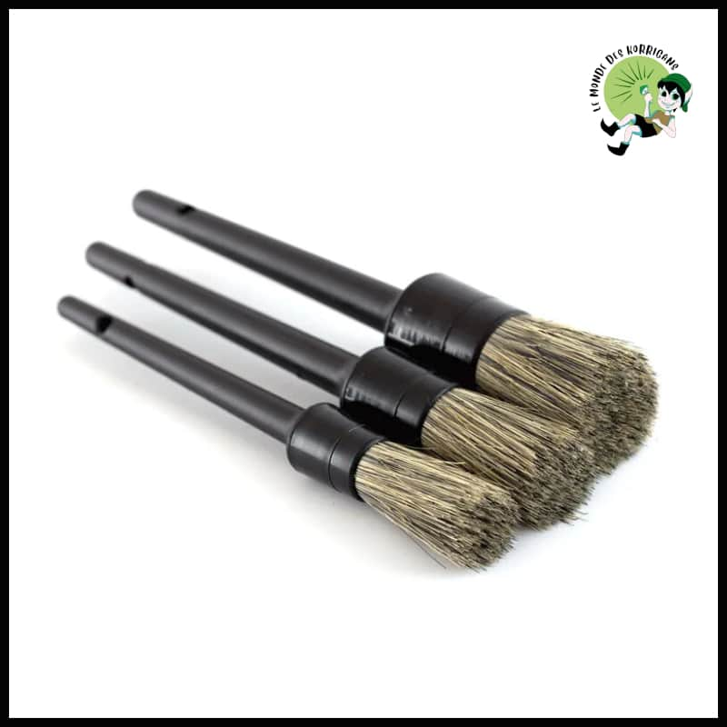 Ensemble de Brosses Détaillant en Poils Sanglier - 3 pcs - douces pour nettoyer les champignons