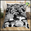 Ensemble de Housse Couette Champignon - 14 / 200x200cm 3pcs - Coussins et couvertures avec des motifs champignons