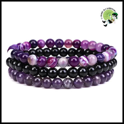 Ensembles de bracelets en pierre naturelle - 41 / 18.5cm / 8mm Perles - Bracelets guérison pierres naturelles