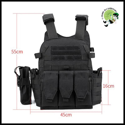 Gilet de chasse Body Armor Tactical Multi-fonctionnel en nylon - Noir / Entrepôt - Sac à dos avec motifs floraux