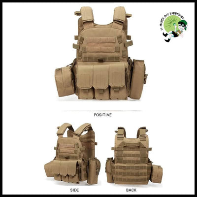 Gilet de chasse Body Armor Tactical Multi-fonctionnel en nylon - Sac à dos avec motifs floraux et naturels