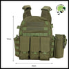 Gilet de chasse Body Armor Tactical Multi-fonctionnel en nylon - Vert / Entrepôt - Sac à dos avec motifs floraux