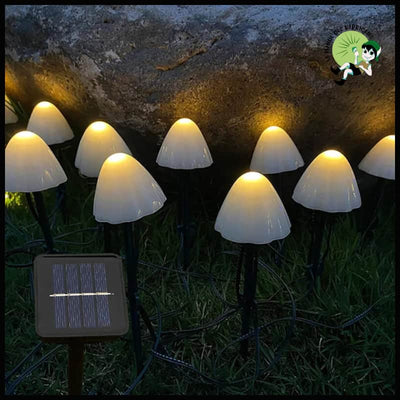 Guirlande Lumineuse Solaire Champignons Étanche - 3.5M 10LED Chaud - Lampes et éclairages en forme de champignon