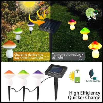 Guirlande Lumineuse Solaire Champignons Étanche - Lampes et éclairages en forme de champignon