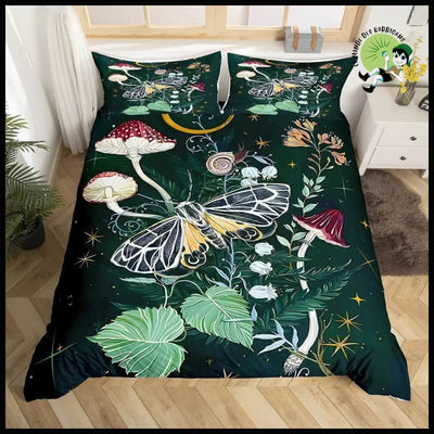 Housse de Couette Champignon Lune - Coussins et couvertures avec des motifs champignons