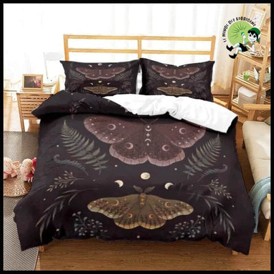 Housse de Couette Moth Champignon - G / 135x200cm 3pcs - Coussins et couvertures avec des motifs champignons