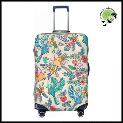 Housse de Valise Été avec Oiseaux et Fleurs Colorée - 1 / S - Sacs en toile organique des motifs la nature