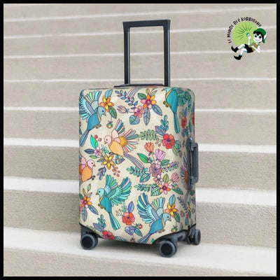 Housse de Valise Été avec Oiseaux et Fleurs Colorée - Sacs en toile organique des motifs la nature