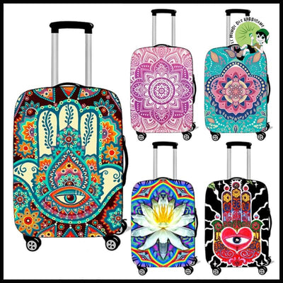 Housse de Valise Mandala Fleuri - Sacs en toile organique avec des motifs la nature