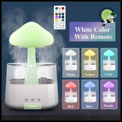 Humidificateur Champignon Lumière Colorée - Blanc avec Télécommande - Lampes et éclairages en forme de champignon