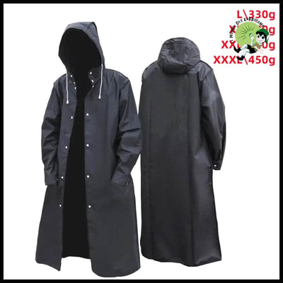 Imperméable Long Noir Tendance - 3 épais / L - Imperméables et KWAY