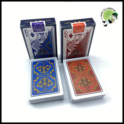 Jeu de Cartes à Jouer Étanche en Plastique PVC - 1 Rouge & Bleu - Jeux cartes tarot artistiques