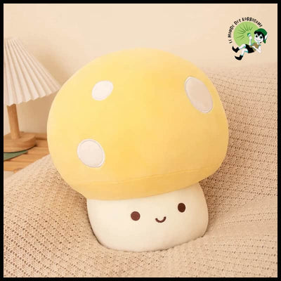 Jouets Peluche Champignons Mignons - Jaune / 10cm - Coussins et couvertures avec des motifs de champignons