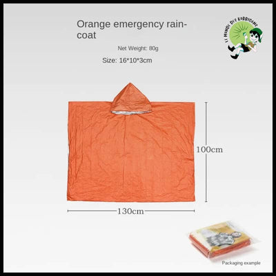 Kit Survie Complet Deux Personnes - Manteau de Pluie Orange - Tentes légères avec motifs naturels