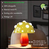 Lampe Champignon LED Bicolore - Granuleux & Jaune - Lampes et éclairages en forme de champignon