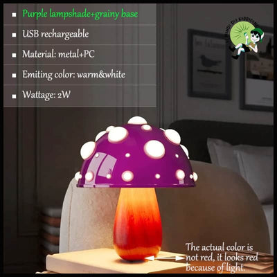 Lampe Champignon LED Bicolore - Granuleux & Violet - Lampes et éclairages en forme de champignon