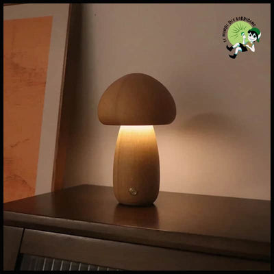 Lampe Champignon LED En Bois - Bois-A / 3 COULEURS - Intensité variable - Lampes et éclairages en forme de champignon