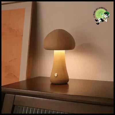 Lampe Champignon LED En Bois - Lampes et éclairages en forme de champignon