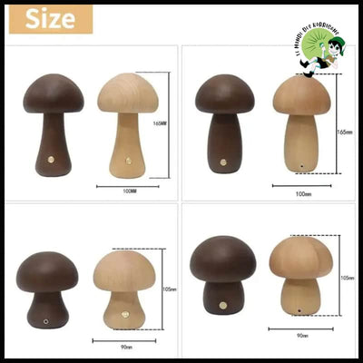 Lampe Champignon LED En Bois - Lampes et éclairages en forme de champignon