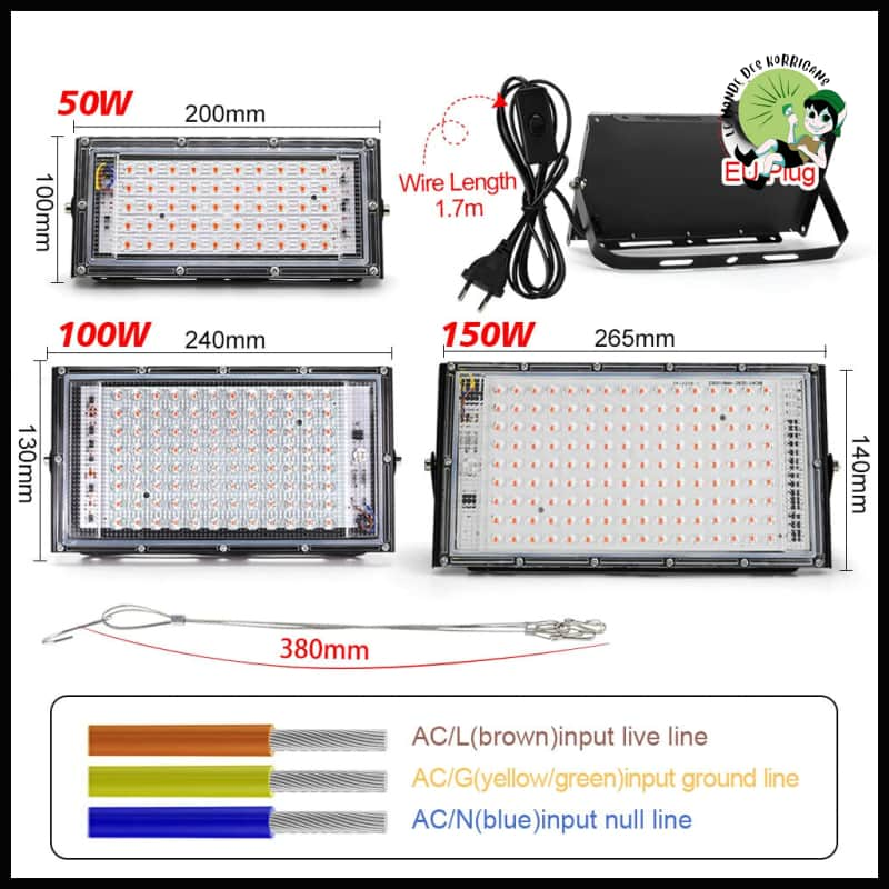 Lampe de Croissance LED Spectre Complet - EU / 50W - Kits culture champignons à domicile