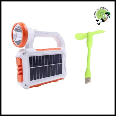 Lampe de Recherche Solaire Polyvalente Rechargeable USB pour Camping en Plein Air - et Ventilateur - Lampes camping