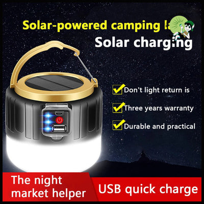 Lampe Solaire Camping USB Rechargeable - Lampes de camping solaires