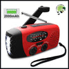 Lanterne de Camping à Manivelle Solaire Radio FM LED - Rouge 2000mAh - Lampes camping solaires