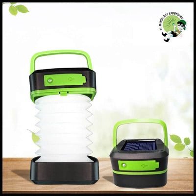 Lanterne de Camping Rechargeable Pliable Étanche - Vert - Lampes camping solaires